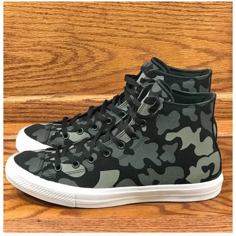 Converse Chuck Taylor All Star II Hi Camo Charcoal Black Shoes Size Men 10
